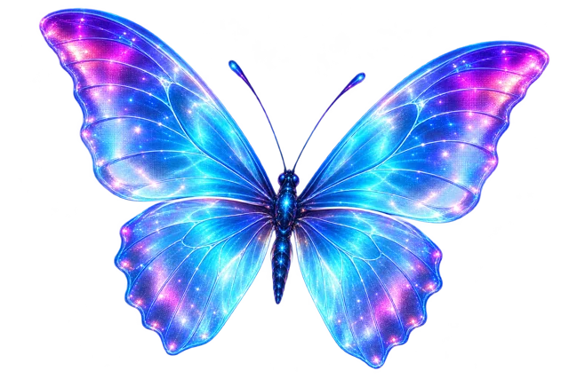 Blue butterfly display-content illustration