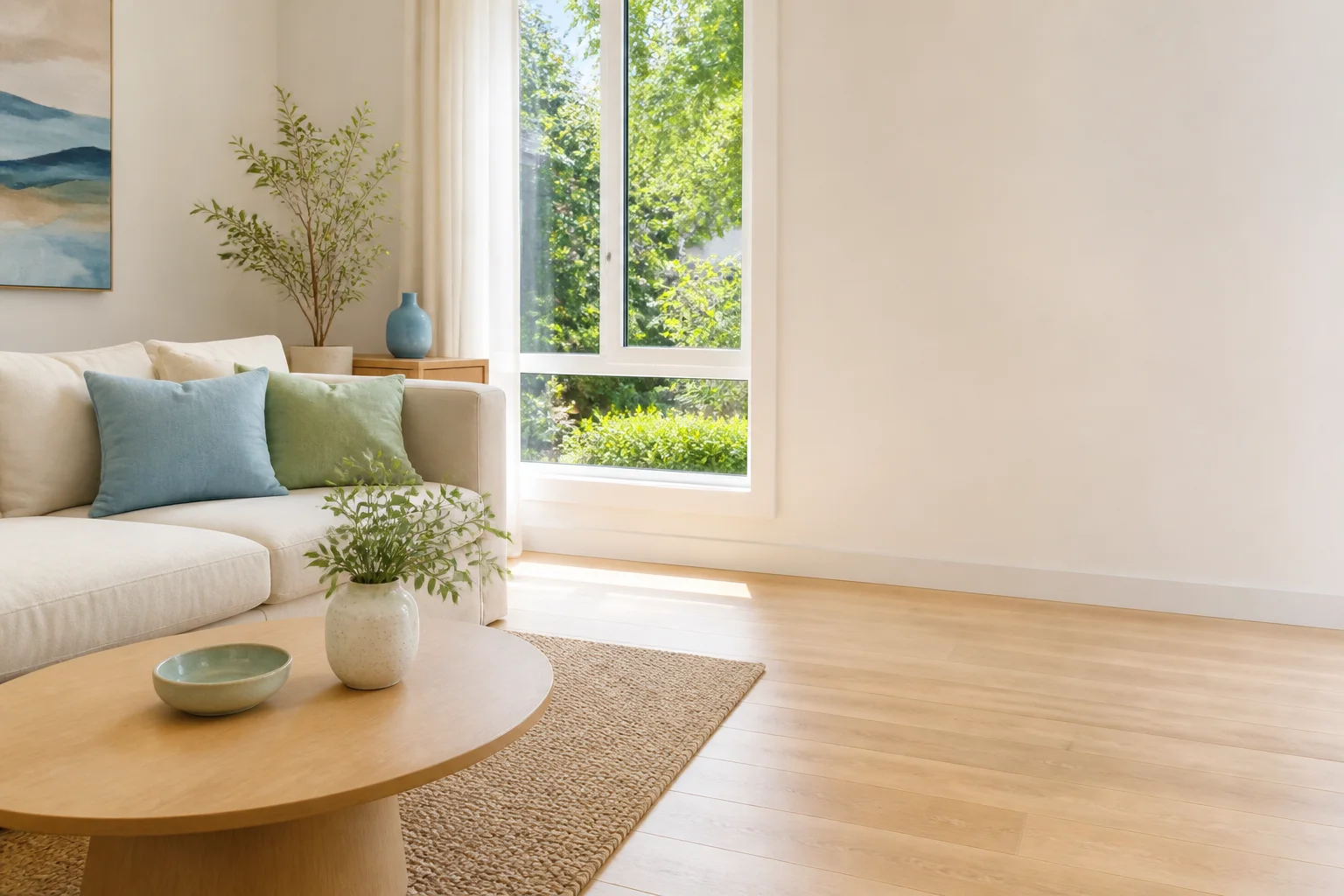 A warm home with clear space for the fan